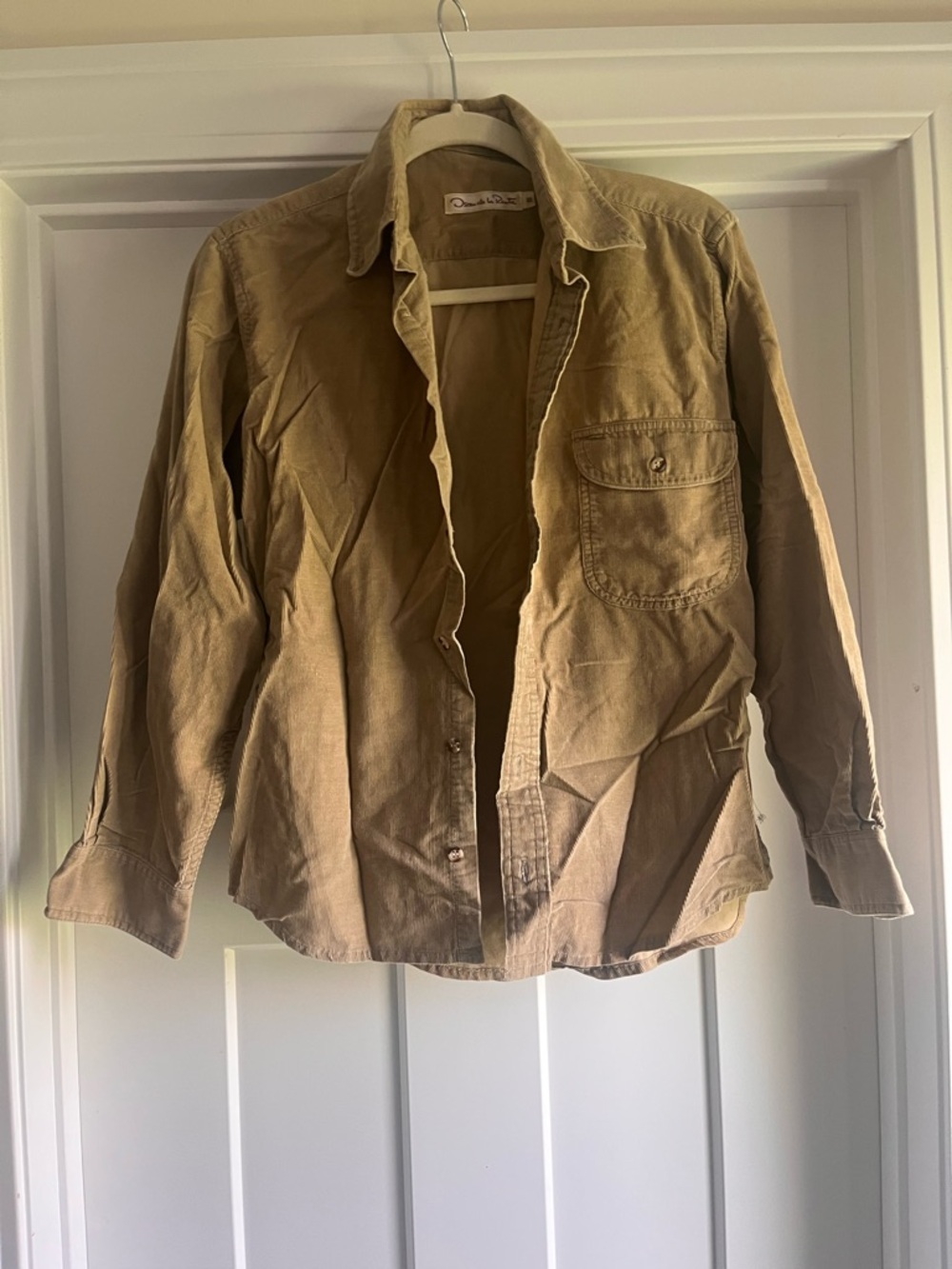 Oscar de la Renta Khaki Button-Down Shirt